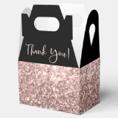 Brautparty Rose Gold Glitzer Danke, Black Geschenkschachtel (Geöffnet)