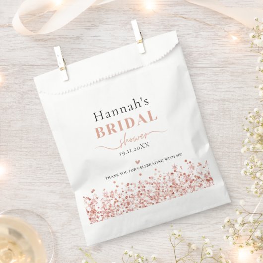 Brautparty Rose Gold Glitzer Elegante Tasche Geschenktütchen (Ausgeschnitten)