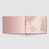 Brautparty Rose Gold Glitzer Tropfen Brautkleid Gästebuch (Voll)