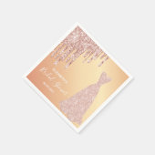 Brautparty Rose Gold Glitzer Tropfen Brautkleid Serviette (Ecke)