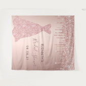 Brautparty Rose Gold Glitzer Tropfen Glattleder Wandteppich (Vorderseite (Horizontal))