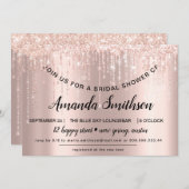 Brautparty Rose Gold Glitzer Tropfen Sweet 16. Save The Date (Vorne/Hinten)