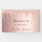 Brautparty Rose Gold Glitzer Tropfen willkommen Banner (Horizontal)