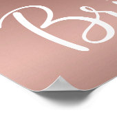 Brautparty Rose Gold Glitzer Willkommen Poster (Ecke)