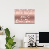 Brautparty Rose Gold Glitzer Willkommen Poster (Heimbüro)