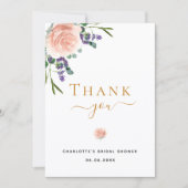 Brautparty Rose Gold Lavendel Danke Karte (Vorderseite)