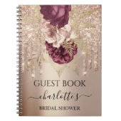 Brautparty Rose Gold Marsala Tropfen Notizblock (Vorderseite)