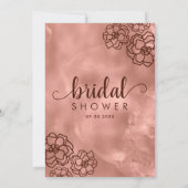 Brautparty Rose Gold Metallische Elegant Einladung (Rückseite)