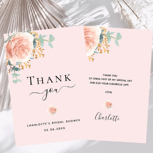Brautparty Rose gold pink florale Dankeschön Karte