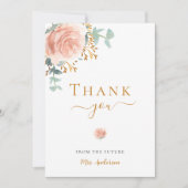 Brautparty Rose gold pink florale Dankeschön Karte (Vorderseite)