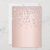 Brautparty Rose Gold rosa Diamanten glamourös Einladung (Rückseite)
