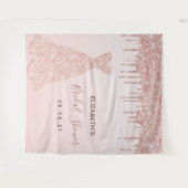 Brautparty Rose Gold Tropfen Wandteppich (Vorderseite (Horizontal))