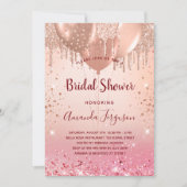 Brautparty Rose Goldbarren Einladung (Vorderseite)