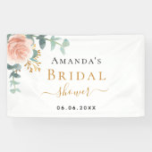 Brautparty Rose Goldblume Eukalyptus elegant Banner (Horizontal)