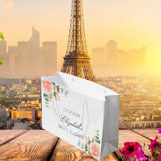 Brautparty Rose Goldblume Eukalyptus Große Geschenktüte