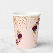 Brautparty Rose Goldbordeauxrot Pappbecher (Links)
