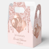 Brautparty Rose Goldene Glitzer-Ballons Geschenkschachtel (Geöffnet)