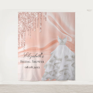 Brautparty Rose Goldkleid Wandteppich