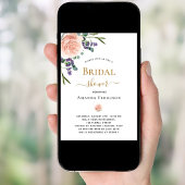 Brautparty-Rose-Goldlavender-Blumenblätter Einladung