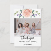 Brautparty Rose Goldlavene Foto Dankeskarte (Vorderseite)