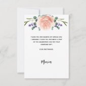 Brautparty Rose Goldlavene Foto Dankeskarte (Rückseite)