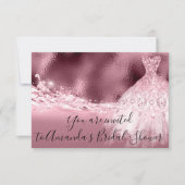 Brautparty Rose Parkkleid Glitzer Einladung (Vorderseite)