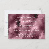 Brautparty Rose Parkkleid Glitzer Einladung (Rückseite)