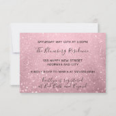 Brautparty Rose Rosa Kleid Glitzer Ozean Einladung (Rückseite)