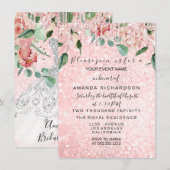 Brautparty Rose Rosa Kleid Weiß Grau Einladung (Vorne/Hinten)