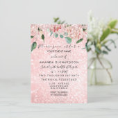 Brautparty Rose Rosa Kleid Weiß Grau Einladung (Stehend Vorderseite)