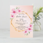 Brautparty Rose Rosa Rosa Gegel Einladung (Stehend Vorderseite)