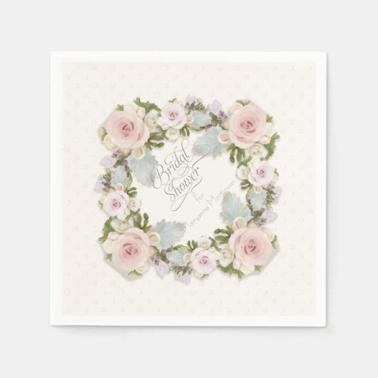 Brautparty Rose Sukkulentes Party Serviette (Vorderseite)