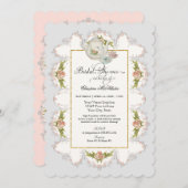 Brautparty-Rosen-Tee-Party-Teekannen Teacups Einladung (Vorne/Hinten)