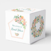 Brautparty rot Rosa Blumengeometrie Geschenkschachtel (Rückseite)