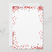 Brautparty Rot-Weiß-Kleid Rose Blume Einladung (Rückseite)