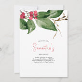 Brautparty Rote Berries Feierliche Feierlichkeiten Einladung (Vorderseite)
