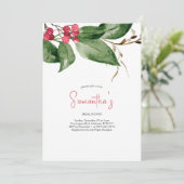 Brautparty Rote Berries Feierliche Feierlichkeiten Einladung (Stehend Vorderseite)