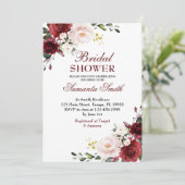 Brautparty Rote Rose Einladung (Stehend Vorderseite)