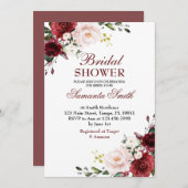 Brautparty Rote Rose Einladung (Vorne/Hinten)