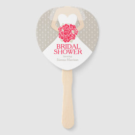 Brautparty rote Rose Weißkleid kundenspezifische V Fächer