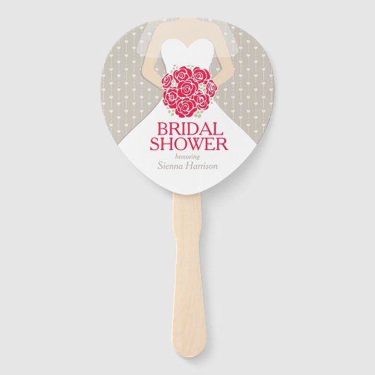 Brautparty rote Rose Weißkleid kundenspezifische V Fächer (Vorderseite)