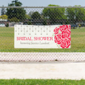 Brautparty rote Rosen personalisiert Banner (Insitu)