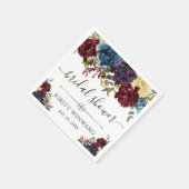 Brautparty "Rote und Blaue Blume" Serviette (Ecke)