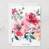 Brautparty, Roter Garten, Rose Einladung (Rückseite)