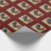 Brautparty Roter Hahn Geschenkpapier (Ecke)