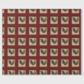 Brautparty Roter Hahn Geschenkpapier (Flach)