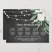 Brautparty Route Weiße Blume Rustikale Lichter Einladung (Vorne/Hinten)