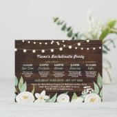 Brautparty Route Weiße Blume Rustikale Lichter Einladung (Stehend Vorderseite)