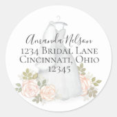 Brautparty-Rücksendeadresse Runder Aufkleber (Vorderseite)
