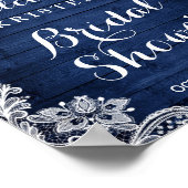 Brautparty Rustic Blue Mason Jar Lights Lace Poster (Ecke)